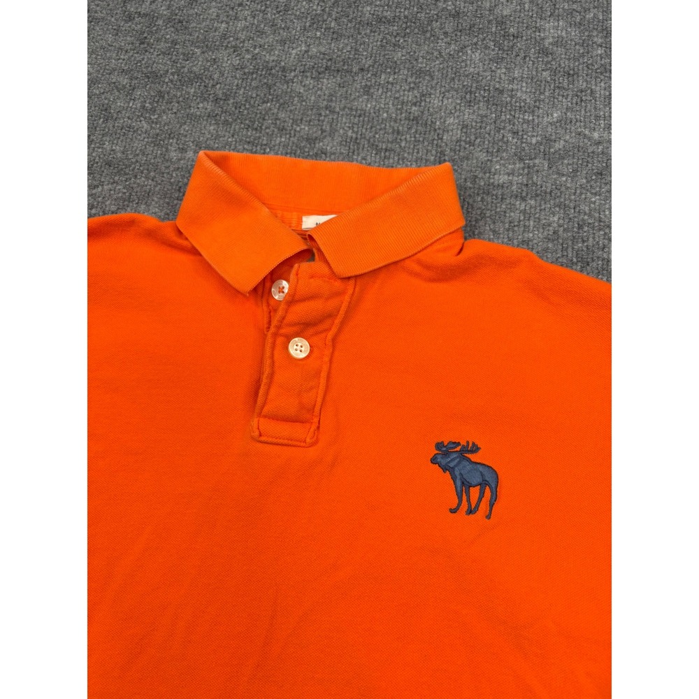 Abercrombie & Fitch Mens Muscle Fit Polo Shirt Orange Cotton Large Short Sleeve - Picture 11 of 11